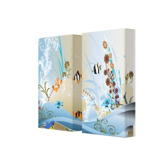 Fantasy Aquarium wrappedcanvas
