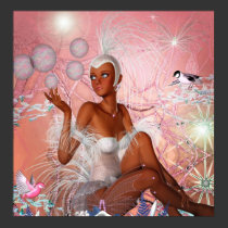 Fantasy Art Poster In The Pink Girl Birds 2 posters by Darling_Gifts Fantasy Art Poster In The Pink Girl Birds 2 posters