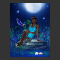 Fantasy Art Poster Moonlight Bird Girl posters by Darling_Gifts Fantasy Art Poster Moonlight Bird Girl posters
