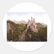 fantasy-art-wallpaper-34, Neuschwanstein Castle Round Sticker