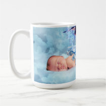 Fantasy baby and stork mugs
