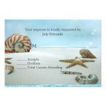Fantasy Beach with Shells Wedding RSVP Card