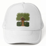 Fantasy Birdhouse Cottage with Cedar Trees Hat