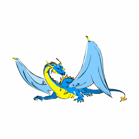 Fantasy Blue Dragon Photo Cut Out