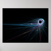 Fantasy blue rays black hole print