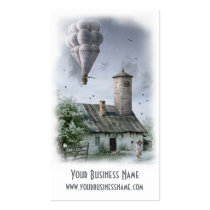 business card, profile cards, fantasy, surreal, building, house, strange, houk, digital, amazing, mood, unique, best, motivational, real estate, construction, architect, realtor, excellence, artwork, baloon, tower, businesses, Business Card with custom graphic design