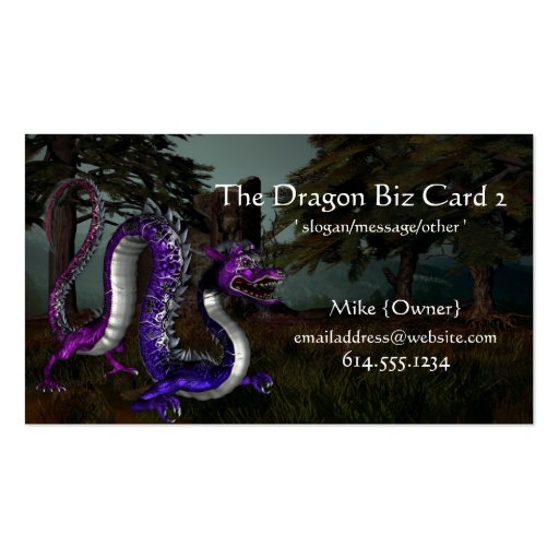 Fantasy Business Cards :: Dragon in the Woods (front side)