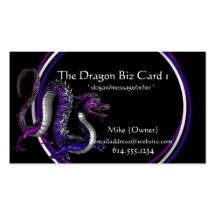 Fantasy Business Cards :: Purple & Blue Dragon