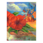 Fantasy Butterfly Landscape Painting - Multi Post Card