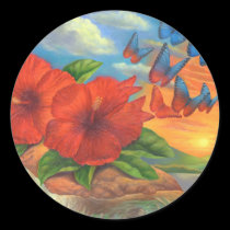 Fantasy Butterfly Landscape Painting - Multi stickers