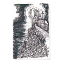 Fantasy Castle Drawing Poster Print