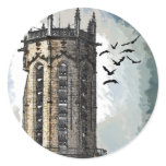 Fantasy castle round sticker