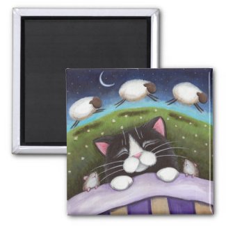 Fantasy Cat and Mouse Art Magnet magnet