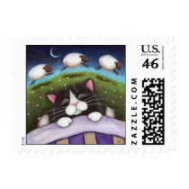 Fantasy Cat and Mouse Art - Small Postage postage by LisaMarieArt Fantasy Cat and Mouse Art - Small Postage postage