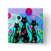 "Fantasy Cats of Summer" Buttons