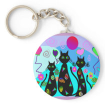 "Fantasy Cats of Summer" Key Chain