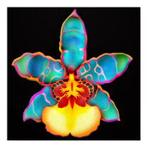 Fantasy Colored Orchid Flower Poster posters