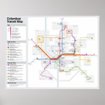 Fantasy Columbus Transit Map Poster