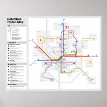Fantasy Columbus Transit Map Poster