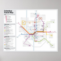 Fantasy Columbus Transit Map Poster