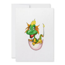 Fantasy Cute Baby Dragon Invitations