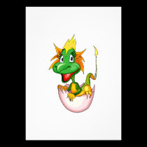 Fantasy Cute Baby Dragon invitations