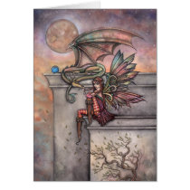 Fantasy Dragon and Fairy Art Card Molly Harrison