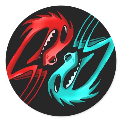 Fantasy dragon round sticker by manceryder