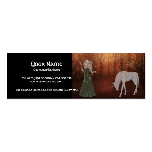 Fantasy Dream Profile Cards Business Cards (front side)