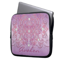 Fantasy Faux Diamond Pink Frosted Laptop Sleeve