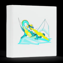 Fantasy Fire Breathing Teal Dragon binders