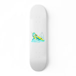 Fantasy Fire Breathing Teal Dragon Skate Board Deck