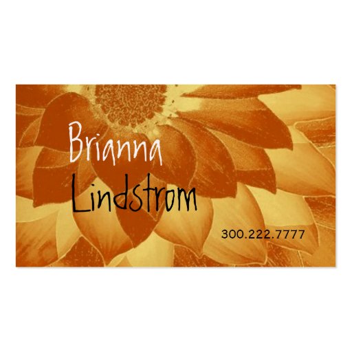 FANTASY FLOWER Gold Metallic Business Card Templates (front side)