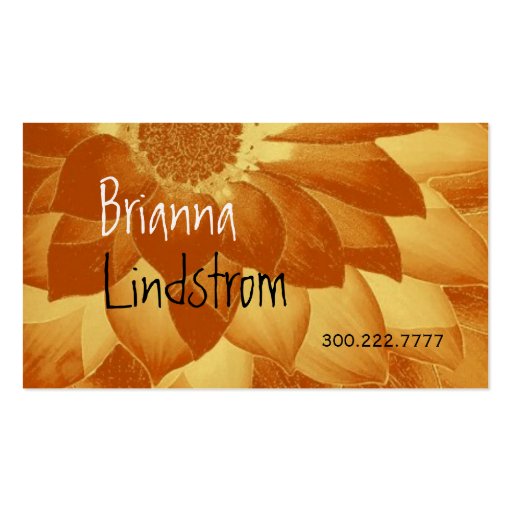 FANTASY FLOWER Gold Metallic Business Card Templates