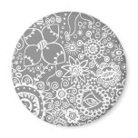 Fantasy Flowers (on Grey) Magnet