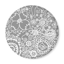 Fantasy Flowers (on Grey) Magnet