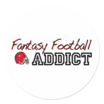 Fantasy Football Addict Round Stickers