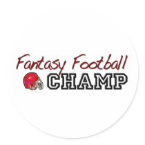Fantasy Football Champ Round Sticker