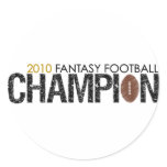 fantasy football champion 2010 round sticker
