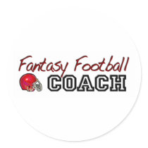 Fantasy Football Coach Round Stickers