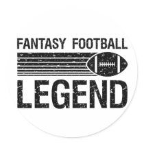 Fantasy Football Legend 1 Round Stickers
