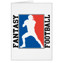 Fantasy Football, red white and blue Logo Card