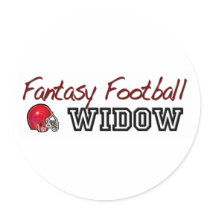 Fantasy Football Widow Round Stickers