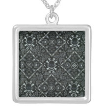 Fantasy Fun Black Skull Sterling Silver Necklace