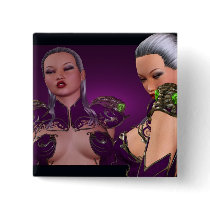 Fantasy Girl Warrior buttons