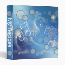 Fantasy Glass Music Notes 3 Ring Binders