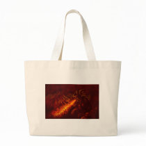 Fantasy Great Red Dragon Breathing Fire Canvas Bags