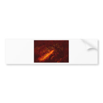 Fantasy Great Red Dragon Breathing Fire Bumper Stickers