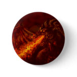 Fantasy Great Red Dragon Breathing Fire Pinback Button