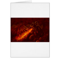 Fantasy Great Red Dragon Breathing Fire Greeting Card